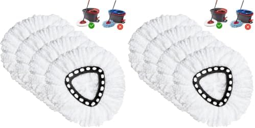 Spin Mop Replacement Head 8 Pack Mop Refill Compatible with Ocedar Triangle Swivel Mops Microfiber Swivel Mop Refill,Deep Clean,Machine Washable and Easy to Replace