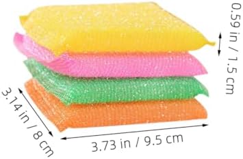 20pcs Non Scratch Dish Scrubbing Sponges Kitchen Cleaning Pads for Dishes and Hard Surfaces Odor Microfiber Scouring Pads for Stain Removal and Utensil Protection Random Color