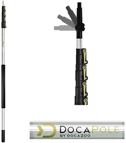 DOCAZOO Extension Telescoping Pole 7-28 Ft | High Reach Extension Pole for Cleaning, Dusting, Window Washing & Painting - Indoor & Outdoor Use (Pole Only)