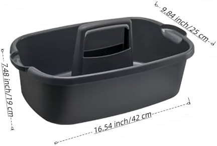 2 Pack Large Cleaning Caddy Portable Supply Organizer with Handle | Plastic Bucket Tool Storage,for Bathroom,Bedroom,Kitchen,Under Sink Storage (Grey)