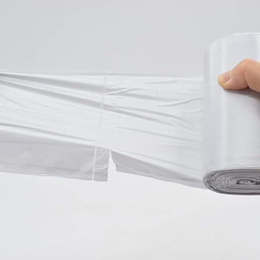 SUBEKYU Mini Trash Bags for Mini Desktop Wastebasket,105 Count Total | 7 Rolls White Trash Bags for Desktop Wastebasket of Various Sizes