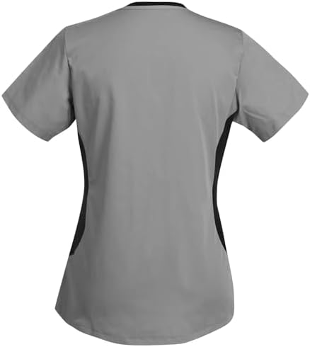 Women's Scrub Top V-Neck Tops, Moisture Wicking and Stretch Breathable Housekeeping Uniforms, Medical Nurse Shirt