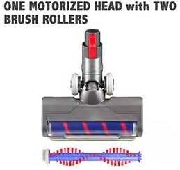 Upgraded Hardwood Floor Vacuum Attachments with Headlights for dyson V10 V11,Replacement Parts Motorhead for Dyson ,Soft Roller &PP Bristle Motorized Brush Accessories for Marble,Carpet,Rug Cleaning.