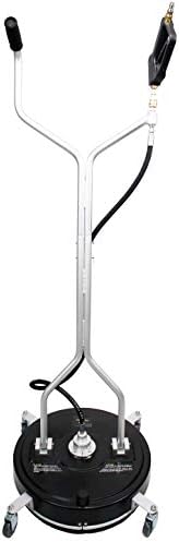 20 Inch Pressure Washer Surface Cleaner with Wheels & Handle – Polypropylene Flat Surface Cleaner 4000 PSI, Trigger Gun Included, Hot & Cold Water Use