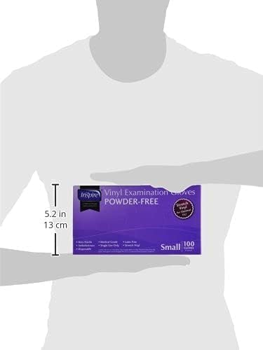 Inspire Medical Exam Gloves | Powder Free Stretch Vinyl Gloves | Disposable Gloves Disposable Latex Free Gloves | Cooking Gloves Disposable Food Safe Food Prep Gloves Plastic Gloves Disposable