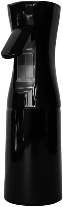Ella & Sara Fine Mist Spray Bottle 200ml (Black) - Continuous Mister for Hair Styling & Salon Use, Refillable Water Sprayer for Plants, Pets, Cleaning, Essential Oils, Barber & Travel