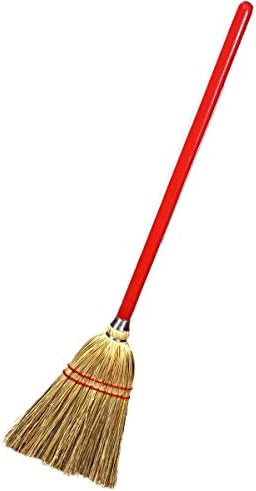 Rocky Mountain Goods Small 34" Broom for Kids and Toddlers - Solid Wood Handle - 100% Natural Corn Bristles - Ideal Size for Kids - Heavy Duty - Toy Broom