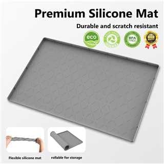 MateeyLife Silicone Waterproof Mat for Dog & Cat Food Mat 19"X12" | BPA-Free Non-Slip Pet Feeding Mat, Dog Food Tray for Food & Water Bowls, Protect Floor Against Spills, Dark Grey