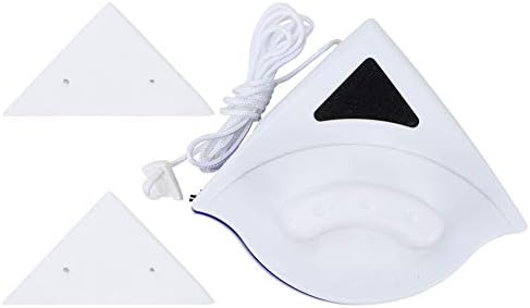 Double Side Magnetic Window Cleaner, Glass Wiper Brush, with Ergonomic Handle Design for Window Thickness 3-8mm (White)