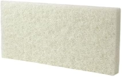 Commercial Light Duty White Scrub Pad - 4.6" x 10" Non-Abrasive Cleaning Pad for Delicate Surfaces, Kitchen, Bathroom, Glass & More (2)