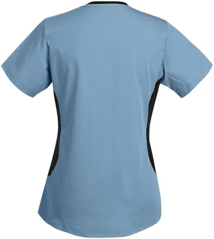 Women's Scrub Top V-Neck Tops, Moisture Wicking and Stretch Breathable Housekeeping Uniforms, Medical Nurse Shirt