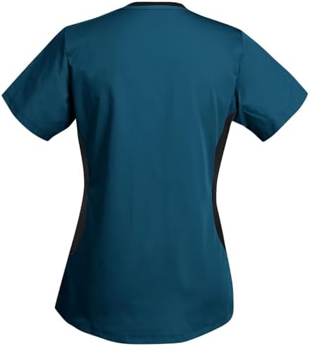 Women's Scrub Top V-Neck Tops, Moisture Wicking and Stretch Breathable Housekeeping Uniforms, Medical Nurse Shirt