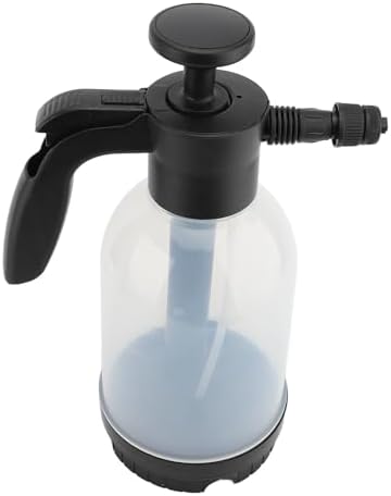 Foam Sprayer, Plastic 2L Manual Pressure Foaming Pump Sprayer with Adjustable Foam Output, 2 Nozzles, Hand Pressurized Soap for Car Wash Garden Window Deck
