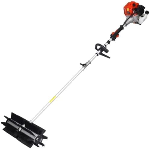 Gas Powered Sweeper Brush Broom, Cordless Hand Held Walk Behind Power Shovel Snow Cleaner for Driveway Lawn Garden, 52CC 2-Stroke, 2.4HP (24x9 EPA)