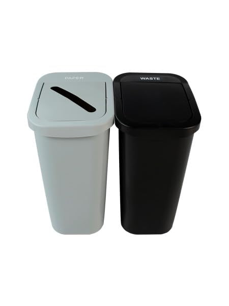 City Box Recycling Plastic Trash Can with Lid for Office | Available 7 & 10 Gallon Sizes, Durable Plastic Construction, Secure Lid, Lightweight Design Indoor Recycling bin for kitchen