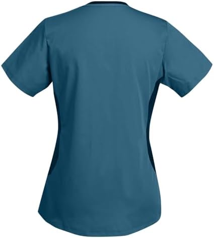 Women's Scrub Top V-Neck Tops, Moisture Wicking and Stretch Breathable Housekeeping Uniforms, Medical Nurse Shirt