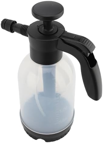 Foam Sprayer, Plastic 2L Manual Pressure Foaming Pump Sprayer with Adjustable Foam Output, 2 Nozzles, Hand Pressurized Soap for Car Wash Garden Window Deck