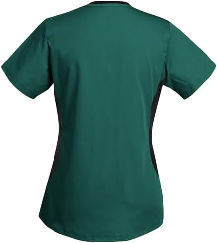 Women's Scrub Top V-Neck Tops, Moisture Wicking and Stretch Breathable Housekeeping Uniforms, Medical Nurse Shirt