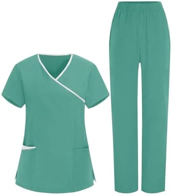 Women Nursing Scrubs Sets Housekeeping Uniform 2026 Women's Scrub Set Cleaning Clothes for Cleaning Jobs
