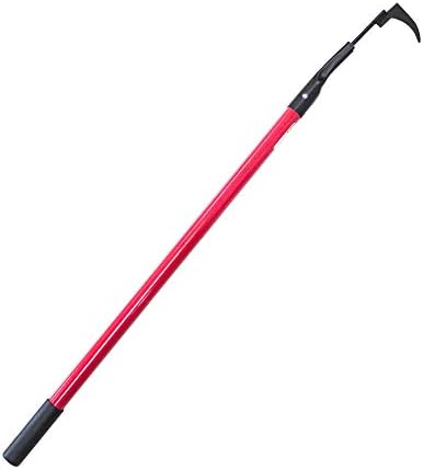 BULLY TOOLS Bean Hook/Paver Weeder - 7-Gauge Heavy-Duty Steel with Fiberglass Handle, Rubber Grip for Comfort, Rust-Resistant, Ideal for Pavers, Cracks and Weed Removal - 100% Made in The USA, 46.5"