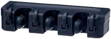 Superio Mop and Broom Holder Wall Mount Storage Organizer for Kitchen, Garage, Garden, 3 Slots (Black)