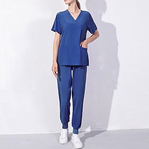 Cleaning Short Sleeve Scrubs for Women Set Stretchy Housekeeping Uniform Nurse Scrub Sets for Woman