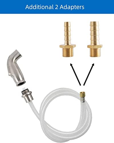 Universal Kitchen Sink Side Sprayer with Water Hose/Holder, Brushed Nickel | Quick Side Connector Compatible with Moen Faucet Sprayer Replacement, Kitchen Sink Faucet Sprayer Attachment
