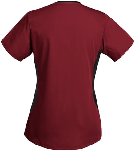 Women's Scrub Top V-Neck Tops, Moisture Wicking and Stretch Breathable Housekeeping Uniforms, Medical Nurse Shirt