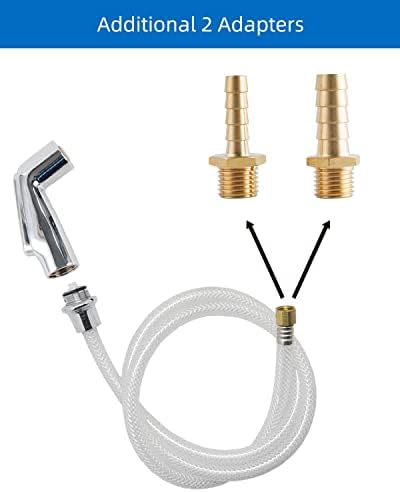 Universal Kitchen Sink Side Sprayer Head/Water Hose/Holder, Silver Chrome | Quick Side Connector Compatible with Moen Faucet Sprayer Replacement, Kitchen Sink Faucet Sprayer Attachment
