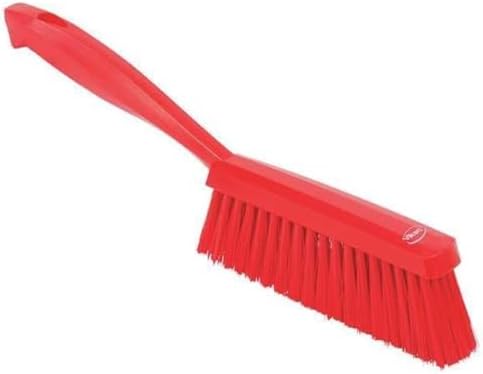 Vikan 45894 Bench Cleaning Brush, Polypropylene/Polyester Medium Bristle Dustpan Brush & Sweeper, 14 Inch, Red