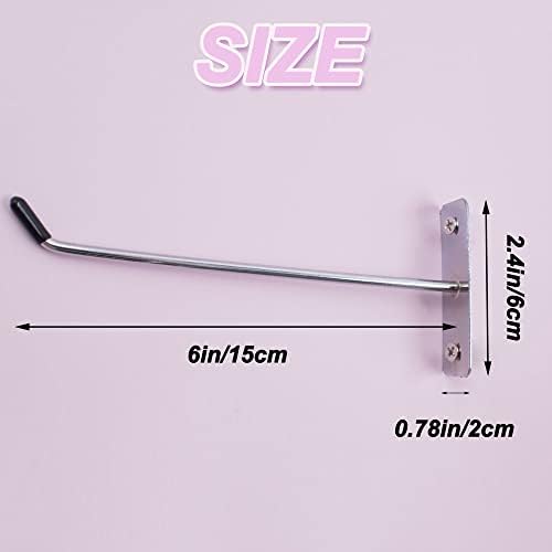 30pcs Wall Mounted Hook Heavy Duty Metal Single Hooks Home Storage Organizer Hanger Stainless Steel Hook Garage Hooks Tool for Garage Shop Retail Office Kitchen Store Display (6in/15cm)