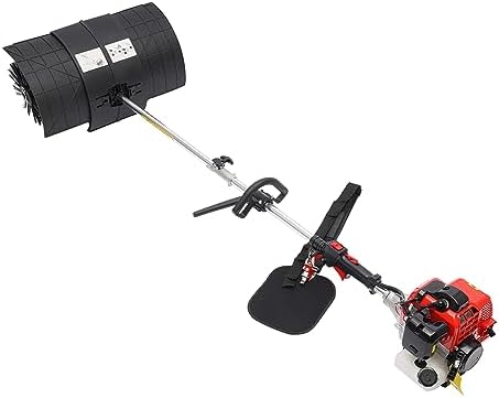 52CC 2-Stroke Gas Handheld Power Broom,20.47in Outdoor Gasoline Power Broom Walk Behind Sweeper Cleaning Driveway Tools,1.7KW High Performance Cleaner for Boulevards,Driveways,Lawns,Sidewalks