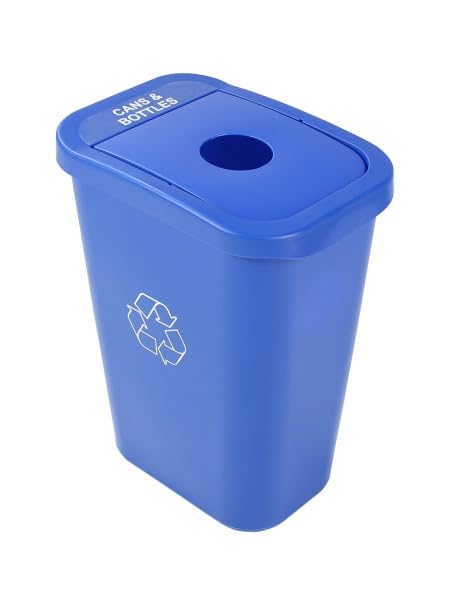 City Box 10 Gallon Cans and Bottles Recycling Bin | | Recycling Bin with Lid, Great for Offices, Home, Schools, Breakrooms | Pair with Other City Box Bins