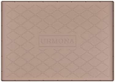 URMONA Under Sink Mat 28 x 22 in, Waterproof Silicone Cabinet Protector | Waterproof, Oil-Resistant, Raised Edge, Cabinet Liner, Shelf Protector, Pet Food Mat, Storage Mat, Easy to Clean, Khaki