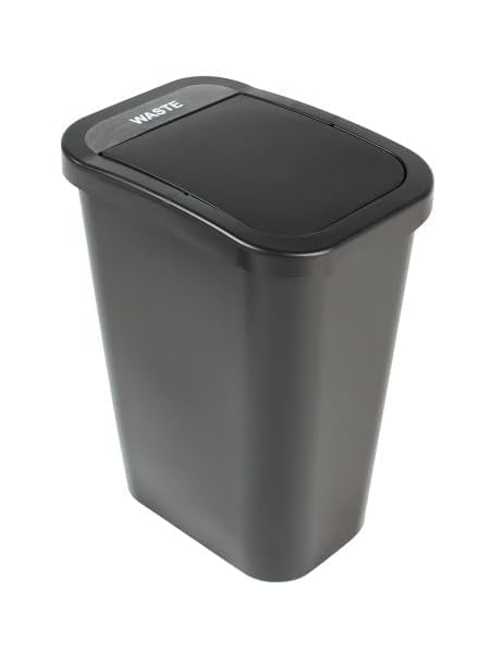 City Box Recycling Plastic Trash Can with Lid for Office | Available 7 & 10 Gallon Sizes, Durable Plastic Construction, Secure Lid, Lightweight Design Indoor Recycling bin for kitchen