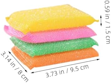 ULTECHNOVO 20pcs Non Scratch Kitchen Scouring Pads Reusable Dish Sponges for Washing Dishes Soft Nylon Scrubbers Multipurpose Cleaning Pads for Pots Pans and Hard Surfaces Random Color