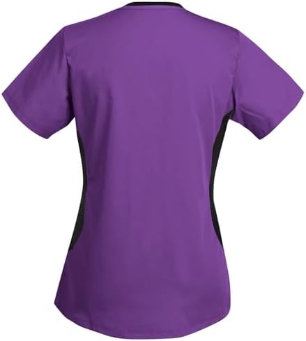 Women's Scrub Top V-Neck Tops, Moisture Wicking and Stretch Breathable Housekeeping Uniforms, Medical Nurse Shirt