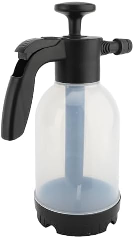 Foam Sprayer, Plastic 2L Manual Pressure Foaming Pump Sprayer with Adjustable Foam Output, 2 Nozzles, Hand Pressurized Soap for Car Wash Garden Window Deck