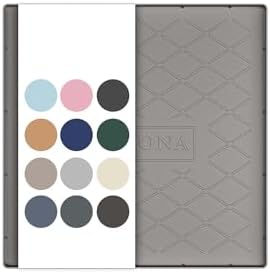URMONA Under Sink Mat 19 x 19 in, Waterproof Silicone Cabinet Protector | Waterproof, Oil-Resistant, Raised Edge, Cabinet Liner, Shelf Protector, Pet Food Mat, Storage Mat, Easy to Clean, Beige