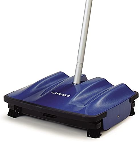 Carlisle FoodService Products Duo-Sweeper Rubberized Carpet and Floor Sweeper – Efficient Manual Cleaning for Restaurants with Low Pile Carpets (Pack of 4)