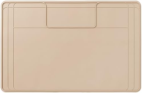 The Original Under Sink Mat - Silicone Waterproof mat, Trimmable, Easy to Clean, Kitchen cabinet liner, Under sink protector mats, Drip Tray with Lip - 34" x 22" or smaller - Beige