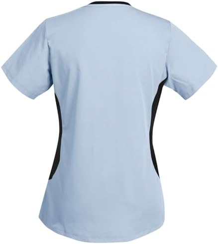 Women's Scrub Top V-Neck Tops, Moisture Wicking and Stretch Breathable Housekeeping Uniforms, Medical Nurse Shirt