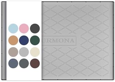URMONA Under Sink Mat 31 x 19 in, Waterproof Silicone Cabinet Protector | Waterproof, Oil-Resistant, Raised Edge, Cabinet Liner, Shelf Protector, Pet Food Mat, Storage Mat, Easy to Clean, Light Grey