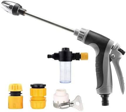 Aquoxis Pressure Washer, 15X More Powerful Extreme Water Pressure Tool with Steel Power, Qinux Aquoxis Sprayer for Waterpipe, High Pressures Water Jet with Foam Pot, Generic Aquaxis Aqui Grey E
