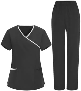 Women Nursing Scrubs Sets Housekeeping Uniform 2026 Women's Scrub Set Cleaning Clothes for Cleaning Jobs