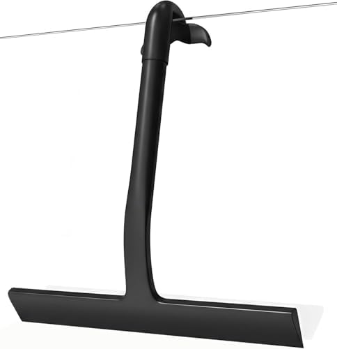 Shower Squeegee for Glass Doors, 8.27 Inch Shower Door Squeegee with Hook, Bathroom Squeegee for Glass, Tile, Mirror, Window and Car Windows Cleaning (S)