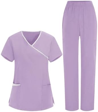 Women Nursing Scrubs Sets Housekeeping Uniform 2026 Women's Scrub Set Cleaning Clothes for Cleaning Jobs
