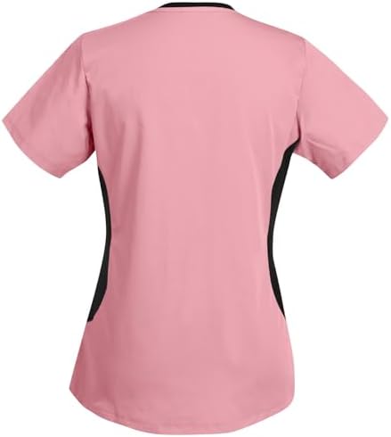Women's Scrub Top V-Neck Tops, Moisture Wicking and Stretch Breathable Housekeeping Uniforms, Medical Nurse Shirt