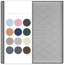 URMONA Under Sink Mat 19 x 19 in, Waterproof Silicone Cabinet Protector | Waterproof, Oil-Resistant, Raised Edge, Cabinet Liner, Shelf Protector, Pet Food Mat, Storage Mat, Easy to Clean, Light Grey
