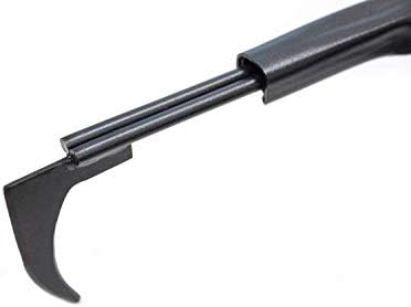 BULLY TOOLS Bean Hook/Paver Weeder - 7-Gauge Heavy-Duty Steel with Fiberglass Handle, Rubber Grip for Comfort, Rust-Resistant, Ideal for Pavers, Cracks and Weed Removal - 100% Made in The USA, 46.5"